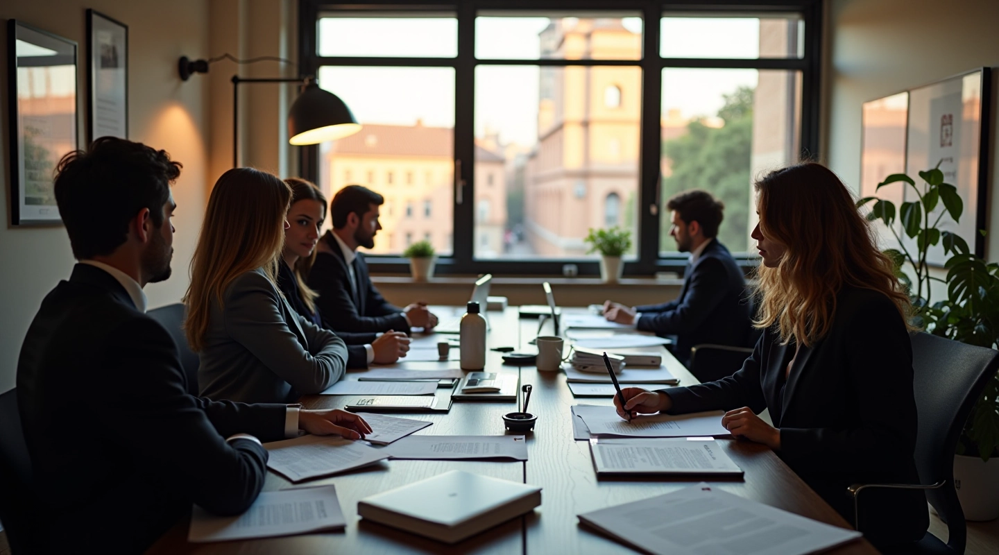 Spazio di lavoro della redazione Punto Cronista con reporter e materiali giornalistici